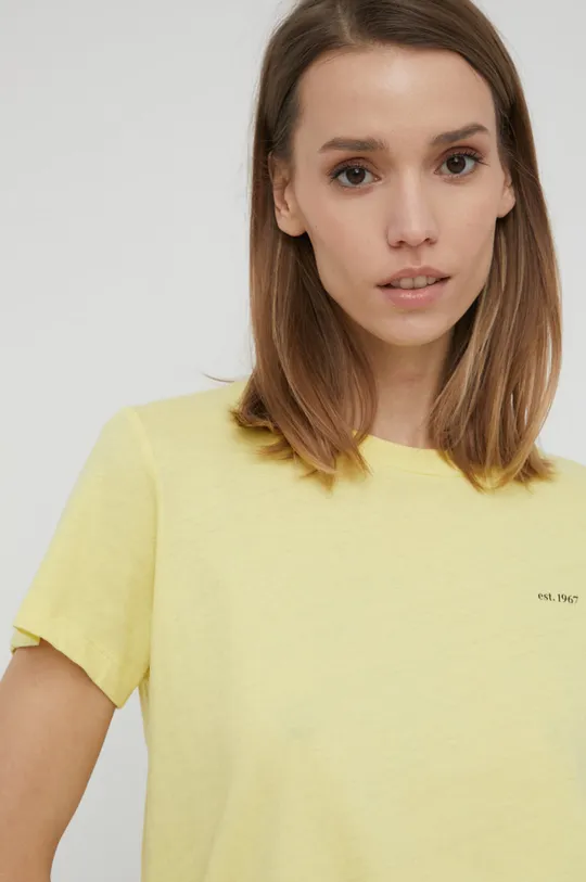 žltá Bavlnené tričko Marc O'Polo