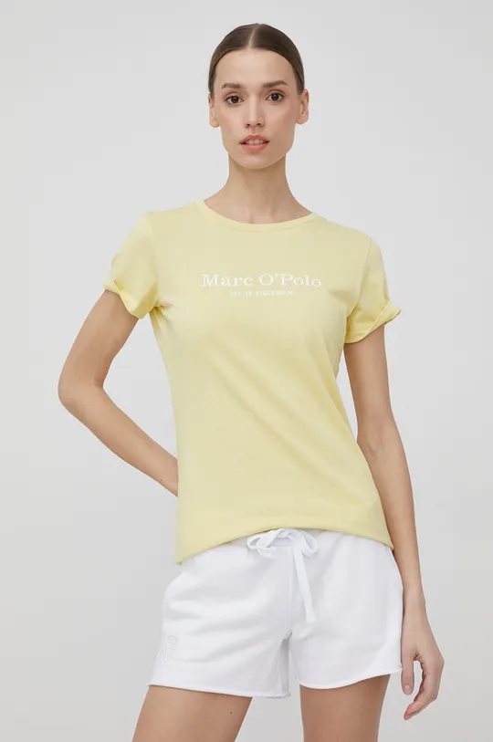 žltá Bavlnené tričko Marc O'Polo Dámsky