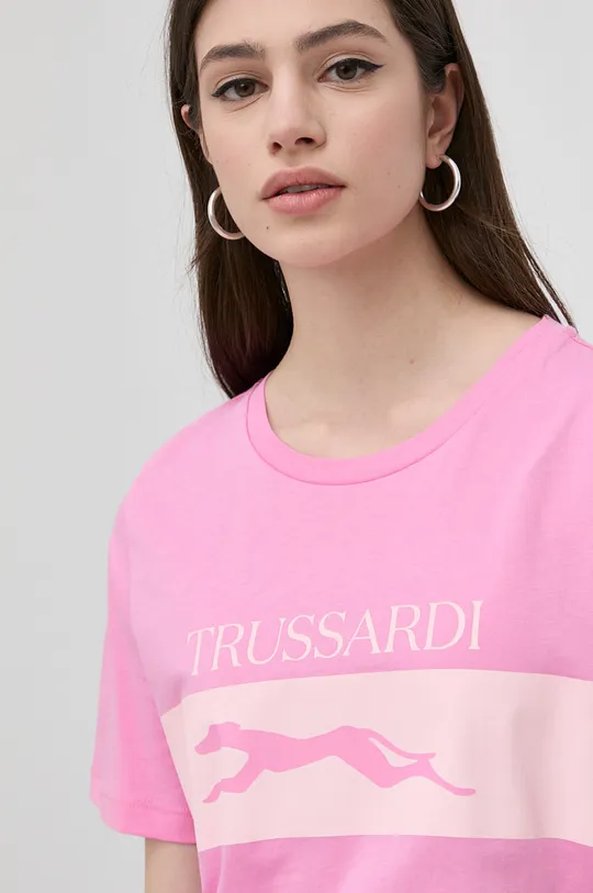 roza Pamučna majica Trussardi