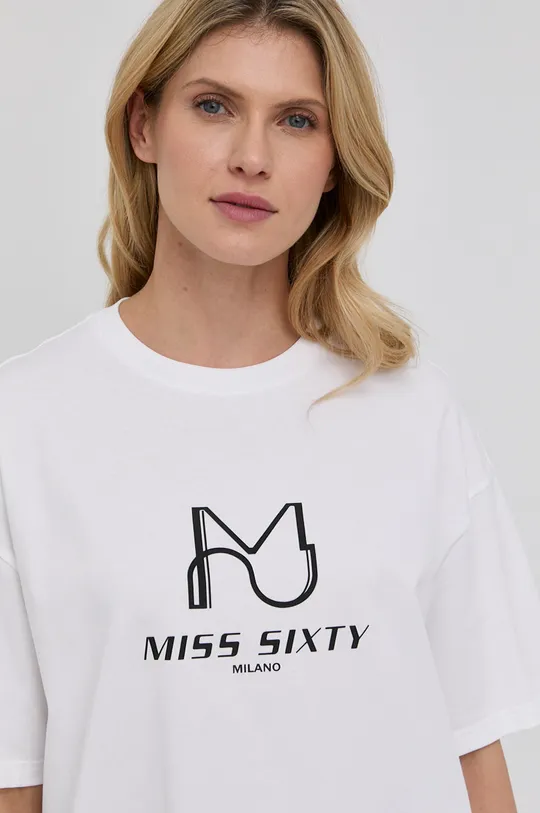 biela Bavlnené tričko Miss Sixty