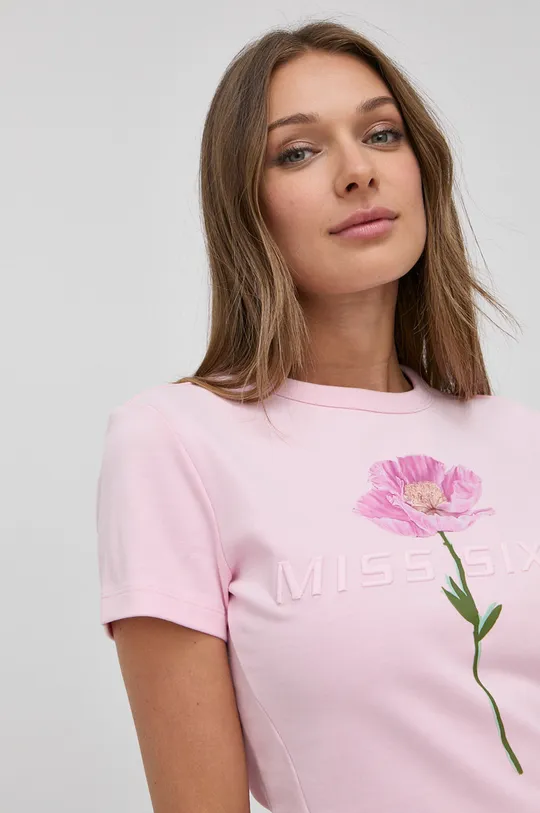 ροζ Βαμβακερό μπλουζάκι Miss Sixty