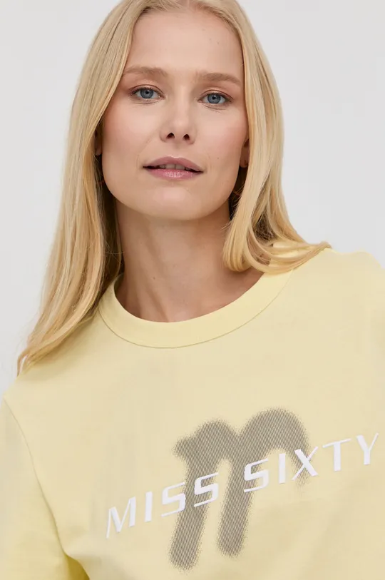 κίτρινο Βαμβακερό μπλουζάκι Miss Sixty