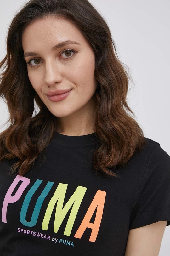 czarny Puma t-shirt bawełniany 533559