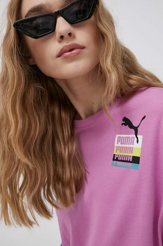 ružová Bavlnené tričko Puma 534350