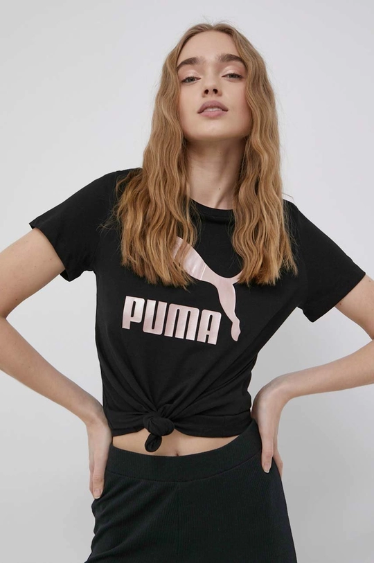 czarny Puma t-shirt 534699 Damski