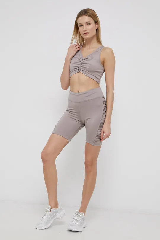 Reebok top treningowy Ruched Cropped H56396 beżowy