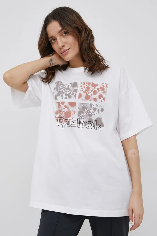 biały Reebok - T-shirt bawełniany HB3500 Damski