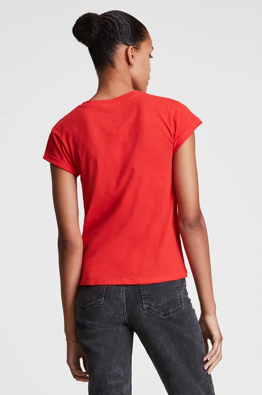 Βαμβακερό μπλουζάκι AllSaints κόκκινο