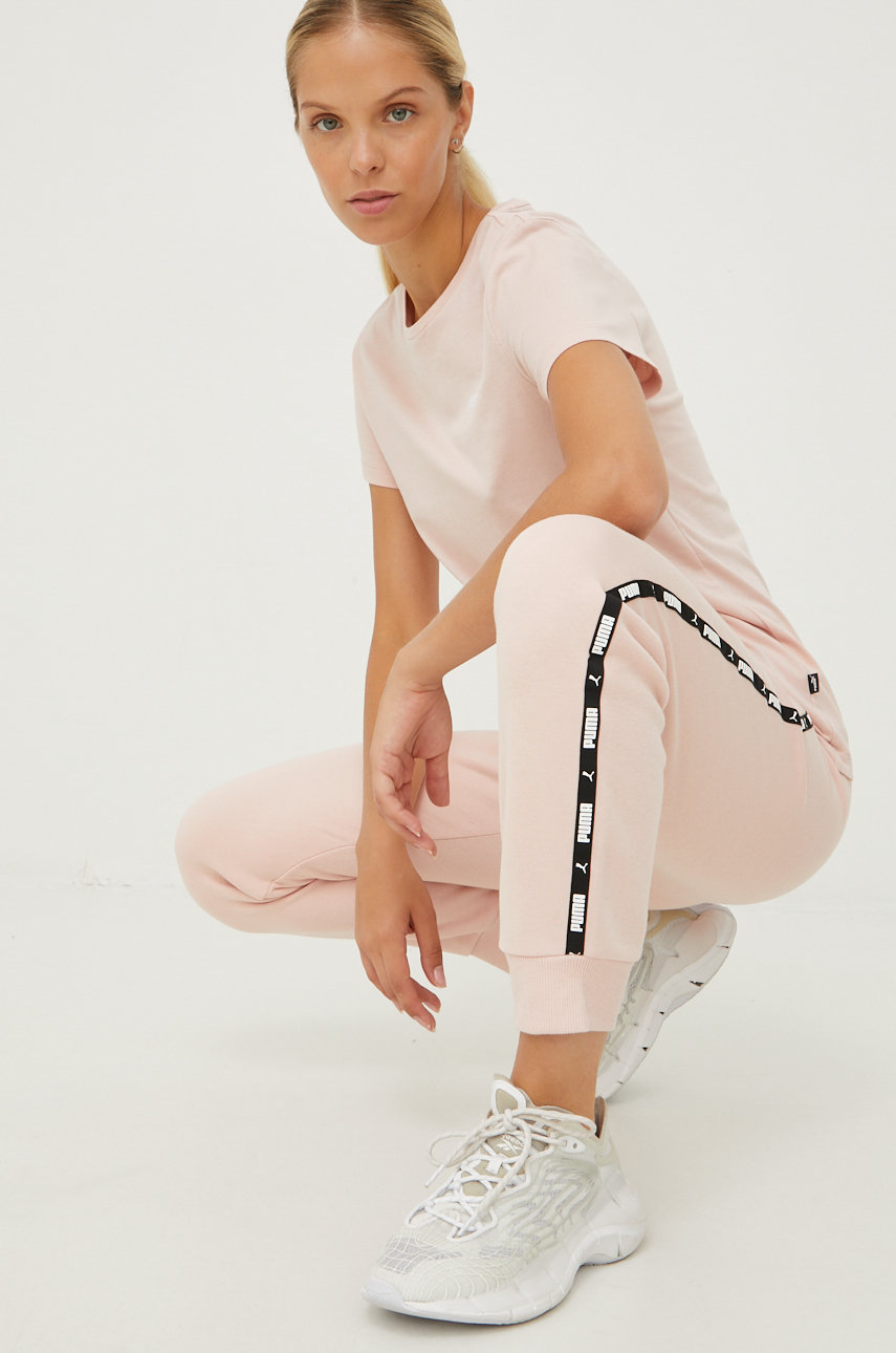 Puma t-shirt bawełniany różowy