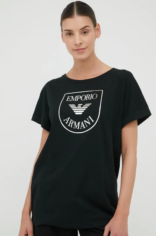 čierna Bavlnené tričko Emporio Armani Underwear Dámsky