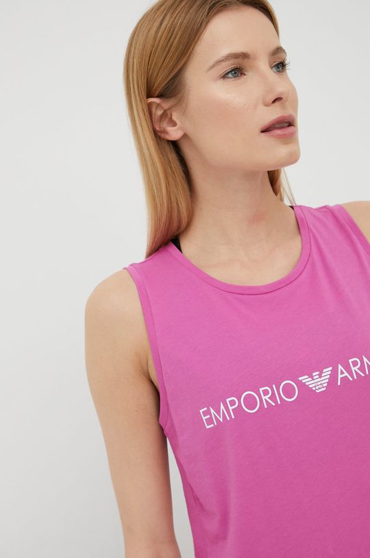 purpurowy Emporio Armani Underwear top plażowy bawełniany 262363.2R340