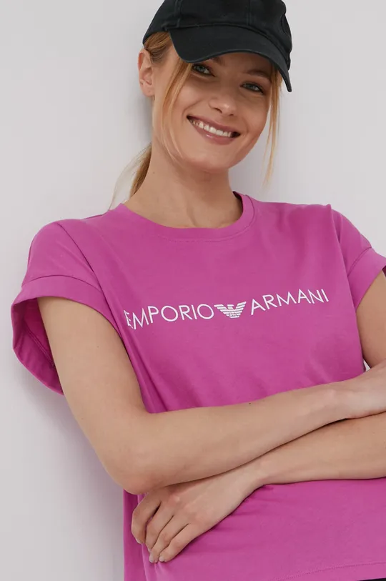 рожевий Бавовняна футболка Emporio Armani Underwear
