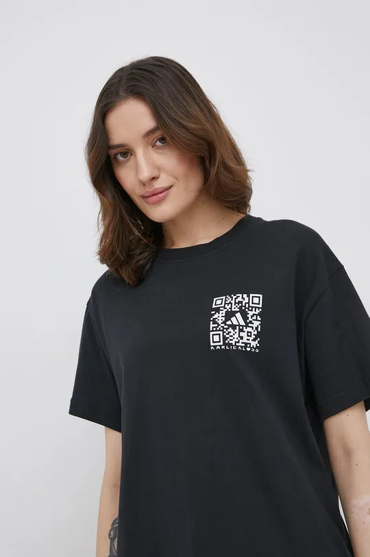 czarny adidas Performance T-shirt bawełniany x Karlie Kloss HB1438