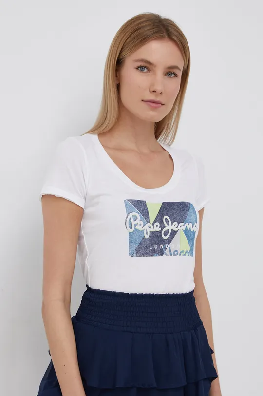 λευκό Μπλουζάκι Pepe Jeans DAFNE Γυναικεία