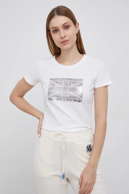 biały Pepe Jeans T-shirt bawełniany Beatriz Damski