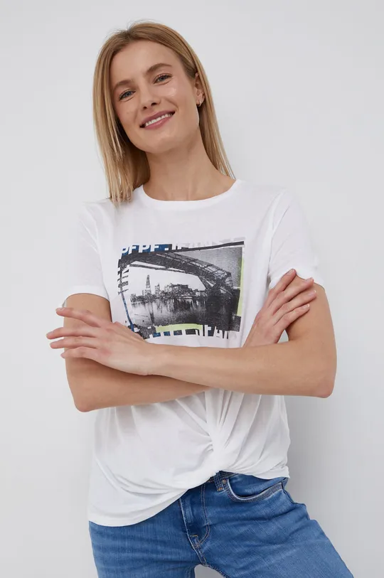 λευκό Μπλουζάκι Pepe Jeans DAIA Γυναικεία