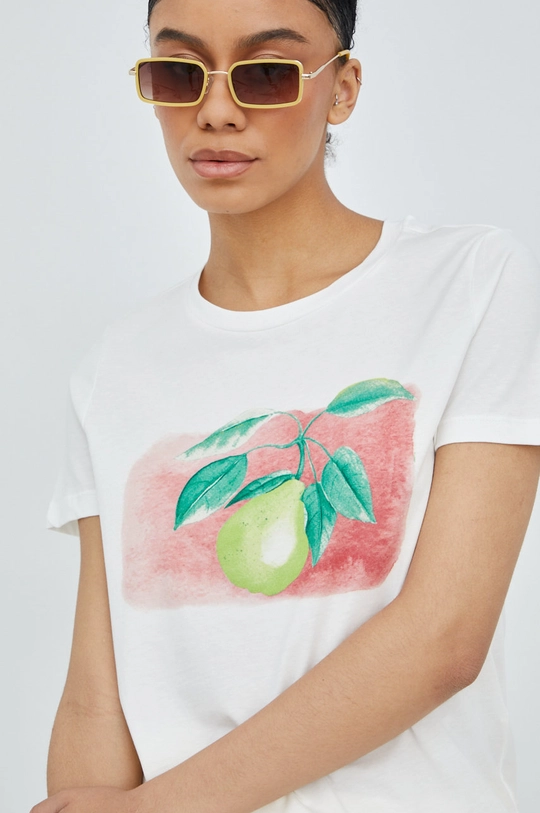 biały Vero Moda t-shirt bawełniany