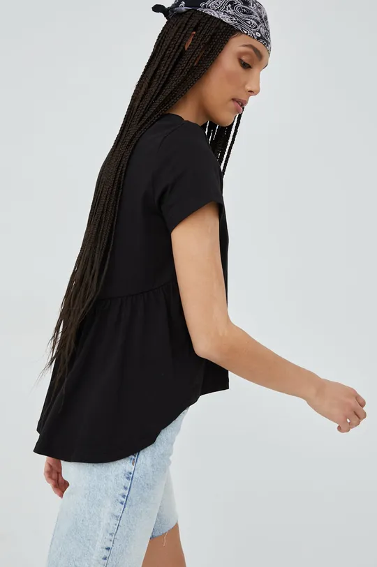 μαύρο Βαμβακερό μπλουζάκι Vero Moda Γυναικεία