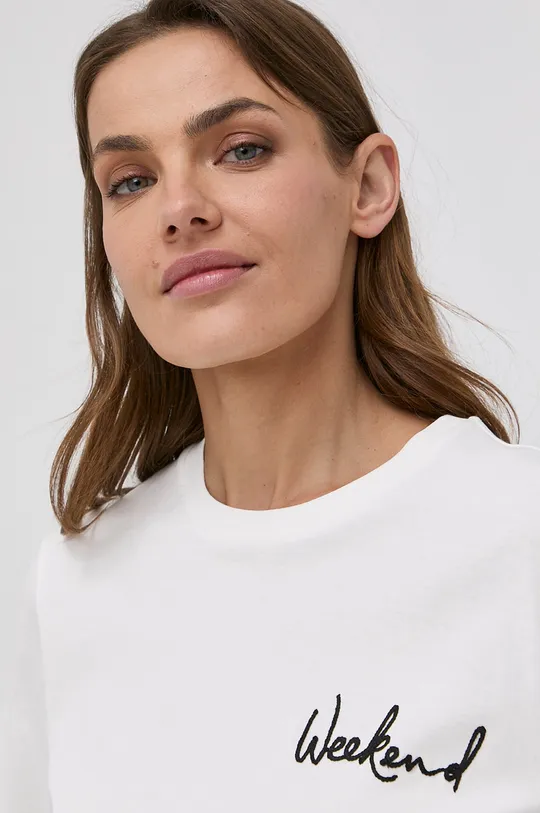 biały Weekend Max Mara T-shirt bawełniany