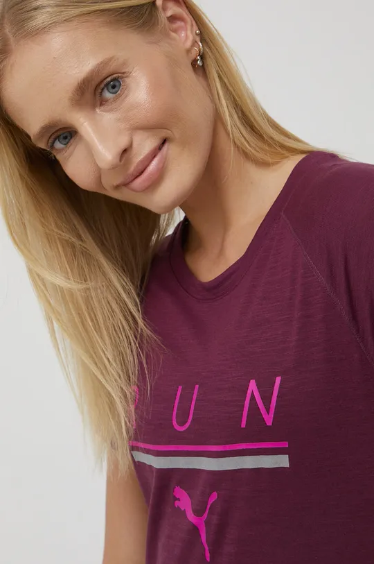 fioletowy Puma t-shirt do biegania 5K Logo 521388