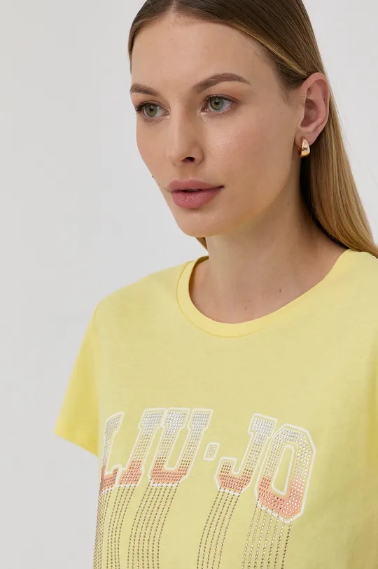 κίτρινο Βαμβακερό μπλουζάκι Liu Jo