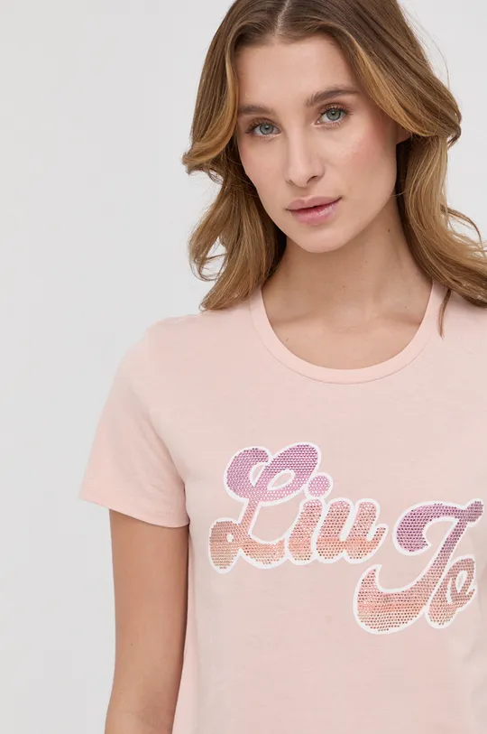 ružová Bavlnené tričko Liu Jo Dámsky