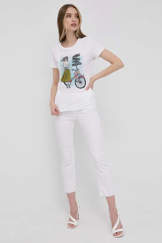 Liu Jo t-shirt bawełniany WA2420.J5923 biały