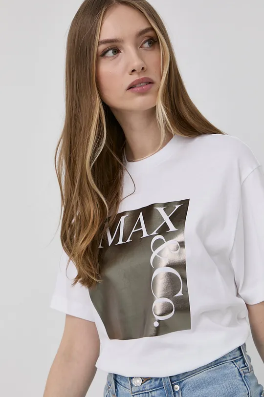 strieborná Bavlnené tričko MAX&Co.