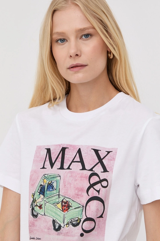 biały MAX&Co. t-shirt bawełniany