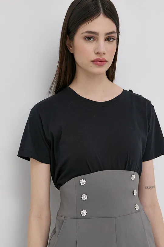 μαύρο Custommade - Βαμβακερό μπλουζάκι Molly Crystal Γυναικεία