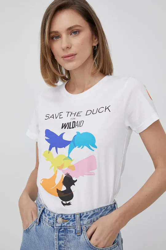 biela Bavlnené tričko Save The Duck