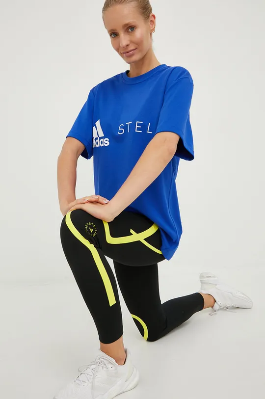 niebieski adidas by Stella McCartney t-shirt Damski