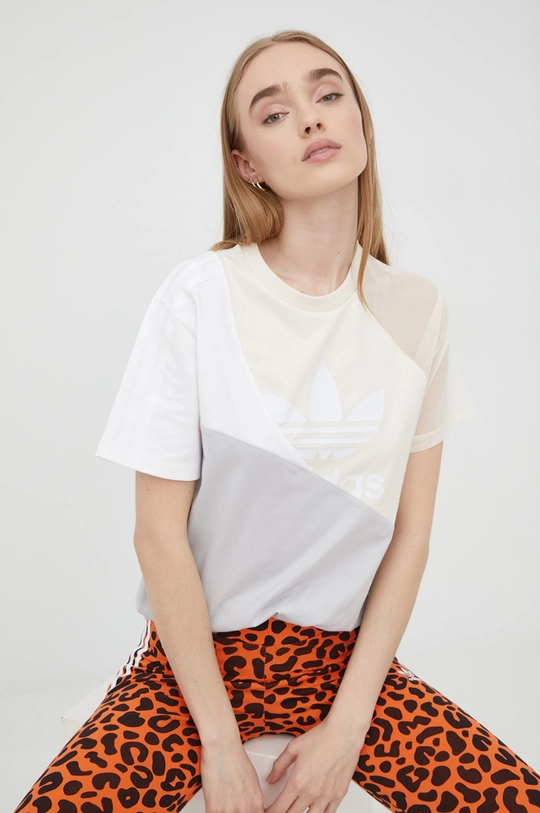 szary adidas Originals t-shirt Adicolor HC7041 Damski