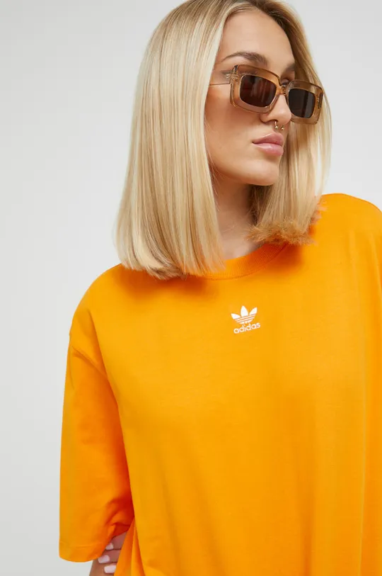 πορτοκαλί Βαμβακερό μπλουζάκι adidas Originals Adicolor Γυναικεία