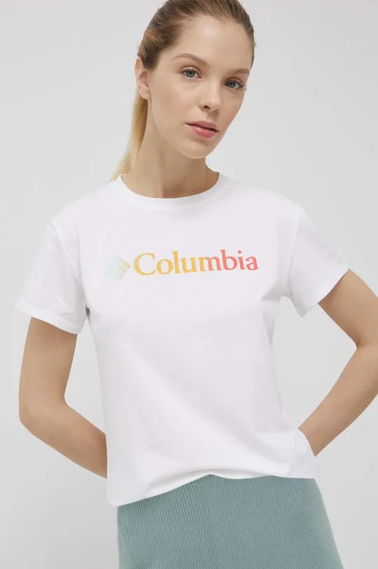 biela Športové tričko Columbia Sun Trek Ss Graphic