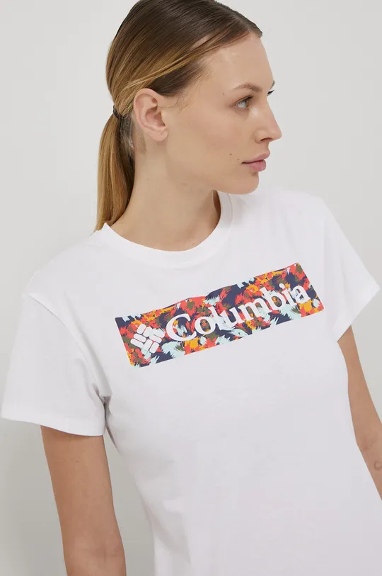 λευκό Αθλητικό μπλουζάκι Columbia Sun Trek Ss Graphic