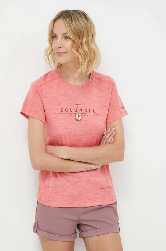 roza Športna kratka majica Columbia Zero Rules Graphic Ženski
