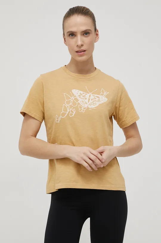 żółty Columbia t-shirt bawełniany Damski