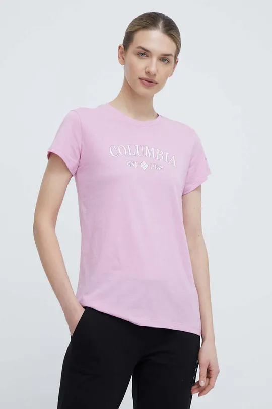 różowy Columbia t-shirt Trek