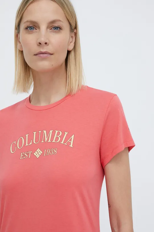 rdeča Kratka majica Columbia Ženski