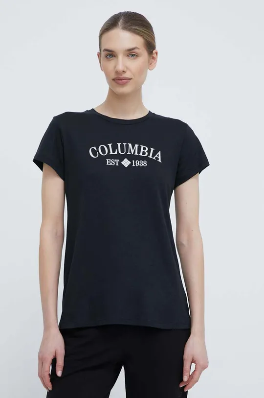 чорний Футболка Columbia Жіночий