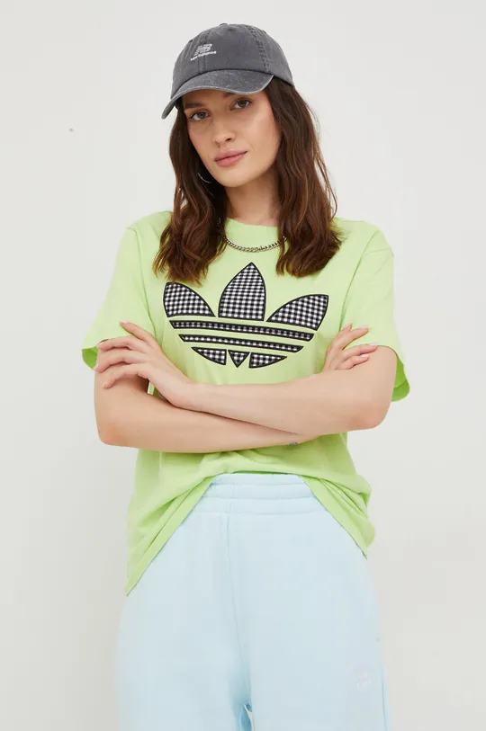 adidas Originals t-shirt bawełniany Trefoil Moments zielony