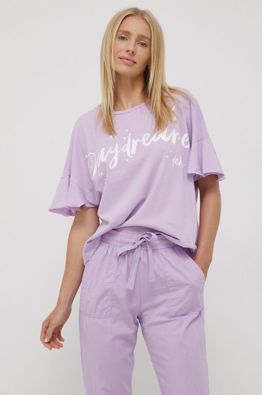 fioletowy Deha t-shirt bawełniany