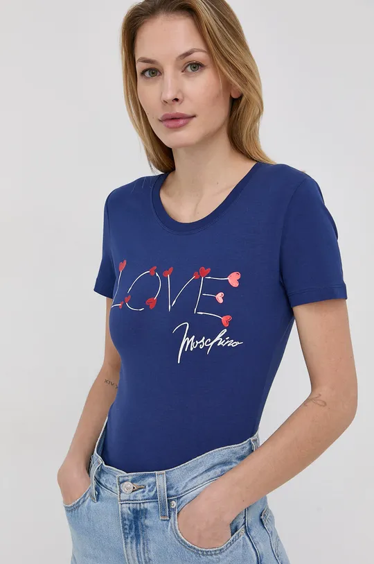 niebieski Love Moschino T-shirt Damski