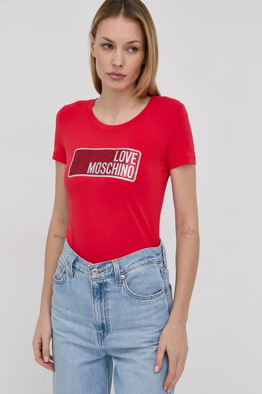 czerwony Love Moschino T-shirt Damski