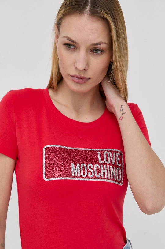 czerwony Love Moschino T-shirt