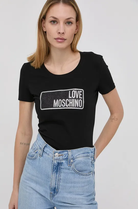 μαύρο Μπλουζάκι Love Moschino Γυναικεία