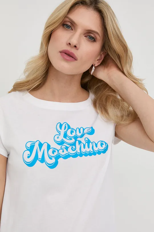 biela Bavlnené tričko Love Moschino Dámsky