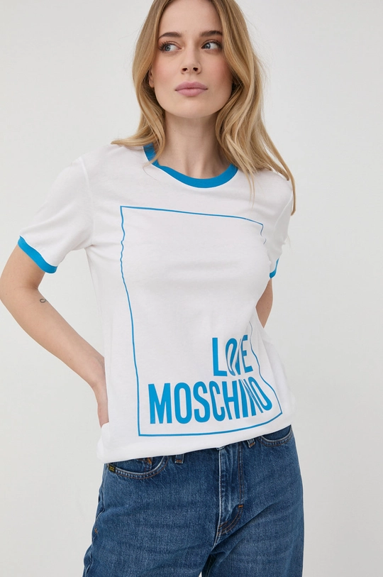 biela Bavlnené tričko Love Moschino Dámsky