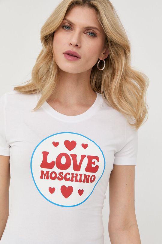 bílá Tričko Love Moschino